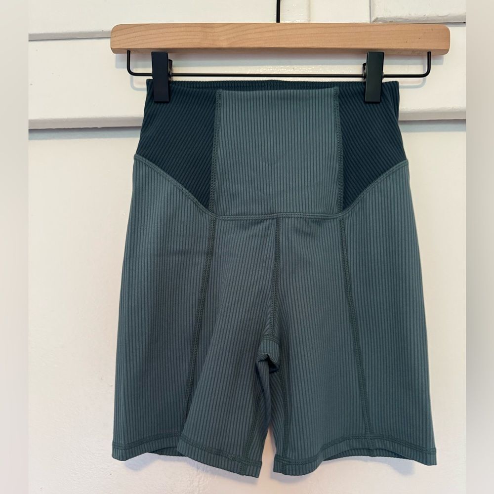 NWT For Love And Lemons High Waist Green Bike Shorts XS